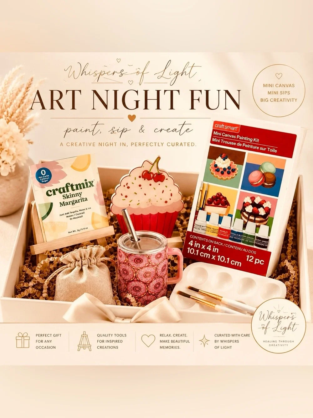 Whispers of Light™ Art Night | Paint, Sip & Create Gift Box | Curated Experience